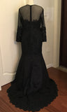 Modset Mermaid Black Long Sleeves Prom Evening Dress with Appliques RJS170 Rjerdress