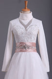 Muslim Bridal Dresses Sweetheart A Line With Applique And Beads Organza Rjerdress