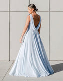 Natural Waist Sleeveless Floor Length Chiffon A-Line/Princess Cowl Neck Bridesmaid Dresses Rjerdress