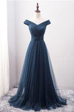 Navy Blue Prom Dress Off the Shoulder Prom Dress Custom Made Evening Dress 17130 Rjerdress