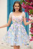 New Arrival A Line Sweetheart Mini Homecoming Dresses With 3D Flower