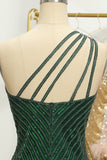 New Arrival Bodycon One Shoulder Above Knee Length Sequin Beaded Homecoming Dress Rjerdress