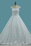 New Arrival Bridal Dresses A Line Scoop Tulle With Applique Cathedral Train Rjerdress