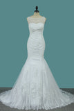 New Arrival Bridal Dresses Scoop Mermaid Tulle With Applique And Beads Rjerdress