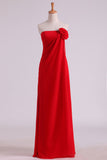 New Arrival Bridemaid Dress Strapless Chiffon With Ruffles Floor Length Rjerdress