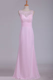 New Arrival Chiffon & Lace Scoop Bridesmaid Dresses Floor Length Rjerdress
