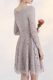 New Arrival Fashion Long Sleeves Temperament Homecoming Dress With Lace Appliques RJS172 Rjerdress