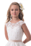 New Arrival Flower Girl Dresses A Line Scoop With Applique And Beads Organza Rjerdress