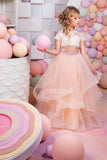 New Arrival Flower Girl Dresses Scoop Two Pieces With Appliques Tulle Rjerdress