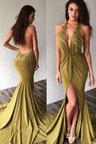 New Arrival Halter Open Back Spandex With Applique Mermaid Prom Dresses Rjerdress