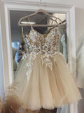 New Arrival Homecoming Dresses Spaghetti Straps Short/Mini Tulle With Beads