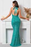 New Arrival Mermaid Halter Sequin Zipper Up Formal Dress Rjerdress