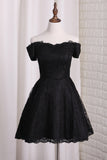 New Arrival Off The Shoulder A-Line Lace Cute Hoco Dresses