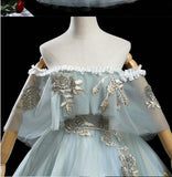 New Arrival Off-The-Shoulder Tulle With Applique Prom Dresses Ball Gown Quinceanera Dresses Rjerdress