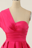 New Arrival One Shoulder A Line Homecoming Cocktail Dresses With Satin Rjerdress