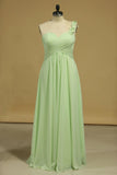 New Arrival One Shoulder Bridesmaid Dress Chiffon A Line Rjerdress