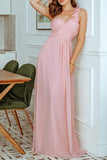 New Arrival One Shoulder Bridesmaid Dress Chiffon A Line Rjerdress