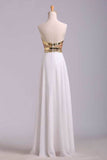 New Arrival Party Dresses A-Line Sweetheart Floor-Length Beaded Bodice Chiffon Rjerdress