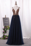New Arrival Party Dresses Spaghetti Straps Tulle A Line Zipper Up Rjerdress