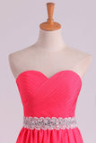New Arrival Party Dresses Sweetheart Ruched Bodice With Beading Chiffon Rjerdress