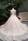 New Arrival Pink Bridal Dresses Lace Up Long Sleeves With Appliques And Beading Lace Up Rjerdress