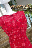 New Arrival Princess Dresses A-Line Lace Up Scoop Neck With Beads And Handmade Flowers Rjerdress