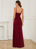 New Arrival Prom Evening Dresses Sheath Spaghetti Straps Spandex With Slit Rjerdress