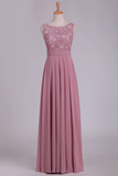 New Arrival Scoop Chiffon Floor Length A Line Party Dresses Rjerdress