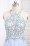 New Arrival Scoop Chiffon With Beading Formal Dresses Open Back Rjerdress