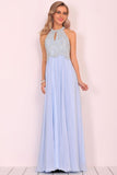 New Arrival Scoop Chiffon With Beading Formal Dresses Open Back