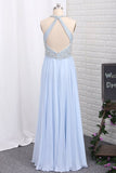 New Arrival Scoop Chiffon With Beading Formal Dresses Open Back Rjerdress