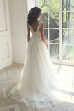 New Arrival Scoop Neck Wedding Dresses A Line Tulle Lace Up Rjerdress