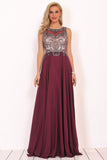 New Arrival Scoop Open Back Formal Dresses With Beading Chiffon
