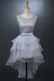 New Arrival Scoop Organza & Lace With Sash A Line Homecoming Dresses Rjerdress