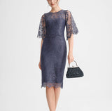 New Arrival Scoop Sheath/Column Lace Short/Mini Mother Of The Bride Dresses Rjerdress