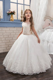 New Arrival Scoop Tulle With Applique Ball Gown Flower Girl Dresses Rjerdress