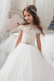 New Arrival Scoop Tulle With Applique Ball Gown Flower Girl Dresses Rjerdress