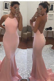 New Arrival Sexy Open Back Halter Spandex Prom Dresses Mermaid Zipper Up Rjerdress