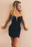 New Arrival Sheath Cocktail Dresses Sweetheart Sequins Homecoming Dress Rjerdress