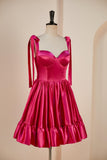 New Arrival Spaghetti Straps Homecoming Dresses A Line Satin Rjerdress