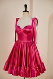 New Arrival Spaghetti Straps Homecoming Dresses A Line Satin Rjerdress