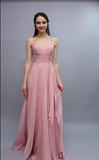 New Arrival Straps Bridesmaid Dresses Chiffon With Ruffles A Line
