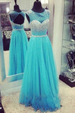 New Arrival Sweet Beading Tulle Floor Length Prom Ball Gowns Formal Evening Dresses Rjerdress
