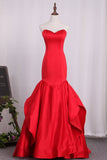 New Arrival Sweetheart Satin Mermaid Lace Up Party Dresses Rjerdress