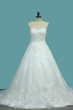 New Arrival Sweetheart Tulle With Applique A Line Bridal Dresses Rjerdress