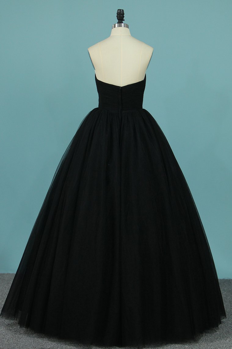New Arrival Tulle Party Dresses Strapless A Line With Ruffles Rjerdress