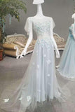 New Arrival Tulle Princess Dresses A-Line Lace Up Scoop Neck With Appliques And Beads