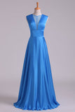 New Arrival V-Neck Party Dresses A-Line Chiffon Floor-Length Rjerdress