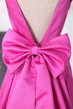 New Arrival V Neck Satin With Bow Knot Mermaid Prom Dresses Rjerdress