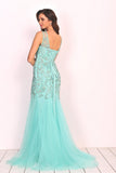 New Arrival V Neck Tulle With Applique And Beads Mermaid Formal Dresses Rjerdress